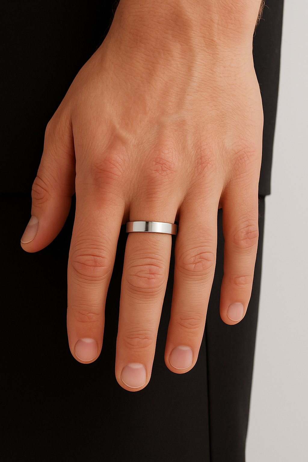 Beveled Tungsten Ring (Silver)