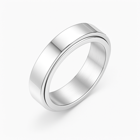 Beveled Tungsten Ring (Silver)