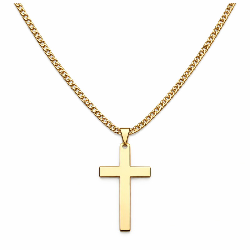 Cross Pendant Necklace (Gold)