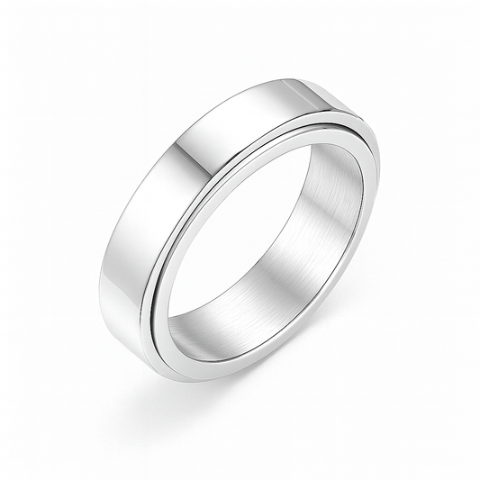 Beveled Tungsten Ring (Silver)